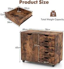 Home Office Cabinets - Brown - View 3