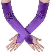 1 双女士缎面无指手套，适合歌剧、正式活动、婚礼