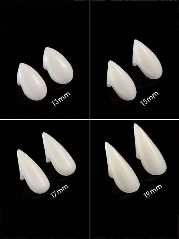 Juego de 4 piezas de dientes decorativos de resina con forma de tigre para fiestas de maquillaje, con tema de vampiro/zombi de Halloween, dientes simulados, incluye masilla dental como artículo adicional.