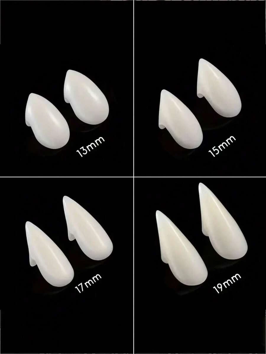 4pcs Decorative Makeup Party Trick Resin Vampire/Zombie Fangs, Realistic Teeth Props Set With 1pc Toothpaste-Like Prop (Please Note That Tooth Size May Vary And The Product Size May Be Slightly Larger Than Expected.) - Multicolor - View 1