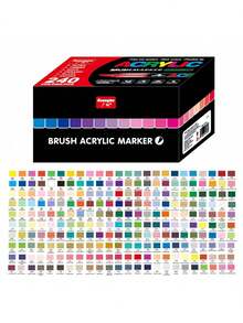 GuangNa 12/24/36/48/60/72/100/120/168/200/240/288 Colors Stylish Liquid Acrylic Marker With Personalized Soft Nib Design Colored Ink Pen For Calligraphy, Drawing And Coloring Essential Watercolor Pen - School Supplies Marker , Back To School Gifts