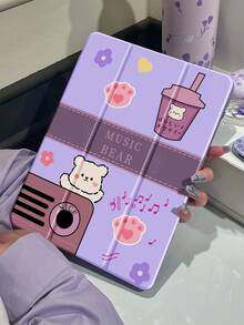 这款精美可爱的卡通熊字母双面亚克力水晶透明背壳防震高级保护套，防震耐用，兼容iPad第7代、第8代（10.2英寸）和第10代。它内置笔槽，支持睡眠/唤醒功能，并具备多种折叠支架模式。是万圣节和新年送礼的绝佳选择。 - 彩色 - 查看 2