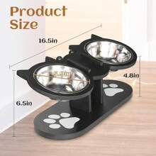 加高猫碗，可调节猫食碗，15 度倾斜食碗，适用于猫、幼犬和小型宠物，加高狗食碗，可调节狗粮和水碗，带 3 个不锈钢支架，宠物必需品，易于组装和携带，易于清洁，可拆卸和清洗，适用于多只小猫的必备猫碗 - 彩色 - 查看 12