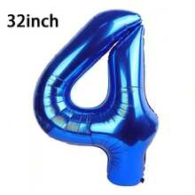 1 quả bóng bay lá kim loại màu xanh lam 32/40 inch, bóng bay polyester cỡ lớn in số 0-9, bóng bay trang trí, có thể tái sử dụng, thích hợp để trang trí sinh nhật, trang trí tiệc, kỷ niệm, trang trí phòng, kỷ niệm ngày cưới, đồ dùng cho tiệc tùng - Màu xanh lam - Xem 16