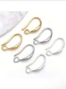 10pcs French Earring Hooks 18K Plated Earring Hooks, French Ear Wire Golden Fishhook Hoop Earrings Brass Earring Findings Component For DIY Jewelry Earring Making