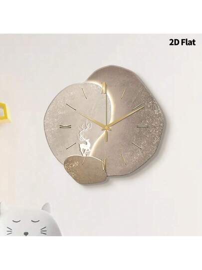 2D Flat 1pc Moderne Minimalist Home ation Wand Clock, Ultra Quiet Quartz Movement, No Ticking Sound, Painting Klok Living Room, Bedroom Office, able Horloge Room view 4