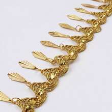 Dây ruy băng ren dệt màu vàng ánh kim dài 50cm, có tua rua và đính sequin, thích hợp cho biểu diễn sân khấu, may vest, váy cưới, trang trí. - nhiều màu - Xem 9