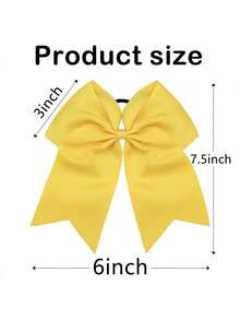 6pcs/20pcs Large Cheer Bow Scrunchies, Grosgrain Ribbon Cheer Bows Elastic Hair Ties Suitable For Students, College Students, Teenagers, Advanced Cheerleaders - Multicolor - View 6