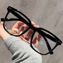 Unisex Glasses -  Transparent Black Frames With Face-Contouring Design! Contemporary Campus Style For Men & Women. Perfect For Back-To-School Season & Fall Fashion! - Clear - 查看 1