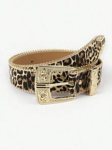 1pc Floral PU Leather Casual Belt For Women, With Fashionable Metal Buckle, Studded Decoration, Versatile Everyday Wear Halloween Leopard Print Summer, School Fall, Autumn, Halloween - Nhiều màu - Xem 5