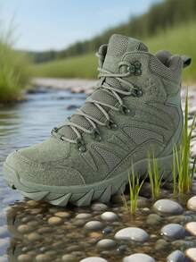 Men's Hiking Boots, One Pair Of Sand Colored Hiking Boots, One Pair Of Black Boots, One Pair Of Green Boots, Outdoor Hunting Boots, Outdoor Hiking Boots, Self Training Boots, Outdoor Walking Boots, Road Hiking Boots