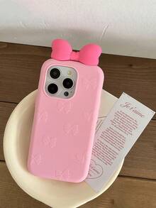 Sanrio Funda protectora con diseño de lazo 3D de dibujos animados, a prueba de golpes para iPhone 16/15, 17/14 Pro Max