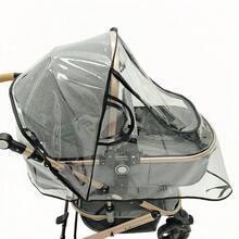 1pc Universal Travel Windproof Breathable Baby Stroller Rain Cover, Transparent Baby Stroller Rain Cover, Baby Stroller Accessories, Suitable For Rainy Days - Clear - View 7