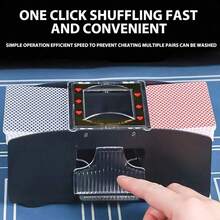 1pc Plastic Card Shuffler, Shuffles 1-2 Decks Of Black Playing Cards