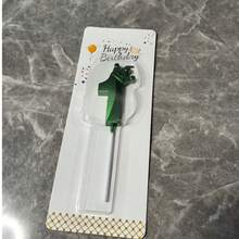 1件創意綠色皇冠造型0-9數字生日蠟燭，生日蛋糕裝飾，生日派對裝飾，適用於生日、週年紀念、性別揭曉派對、單身女派對、畢業典禮 - 綠色 - 查看 6