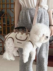 1 pezzo Zaino da trasporto per animali domestici - in poliestere per escursioni all'aperto, con design di cinghie e fibbie confortevoli