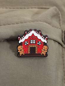 QIHOO 圣诞姜饼人饼干珐琅别针可爱猫咪蝴蝶结胸针背包徽章翻领别针珠宝礼物送给朋友 - 彩色 - 查看 8