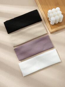 4 chiếc băng đô chắc chắn cho ngày thường khi trở lại trường, băng đô tập thể dục, băng đô turban, băng đô thấm mồ hôi, phụ kiện tóc mùa thu đông cho phụ nữ khi đi nghỉ, khăn quàng cổ thanh lịch cho phụ nữ, khăn bandana mềm mại, khăn trùm đầu - Nhiều màu - Xem 4