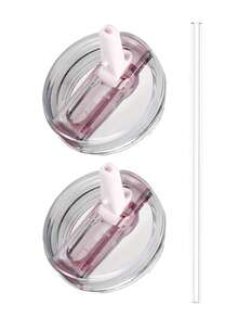 Compatible With Stanley Cup Accessories 40 Oz Tumbler Flip Straw Lid Replacement Fit For , Leak Proof For Lid Replacement Spill Proof Reusable Tumbler Cover Compatible With 40oz Cup Accessories White Black Beige Blue Pink - Multicolor - View 9