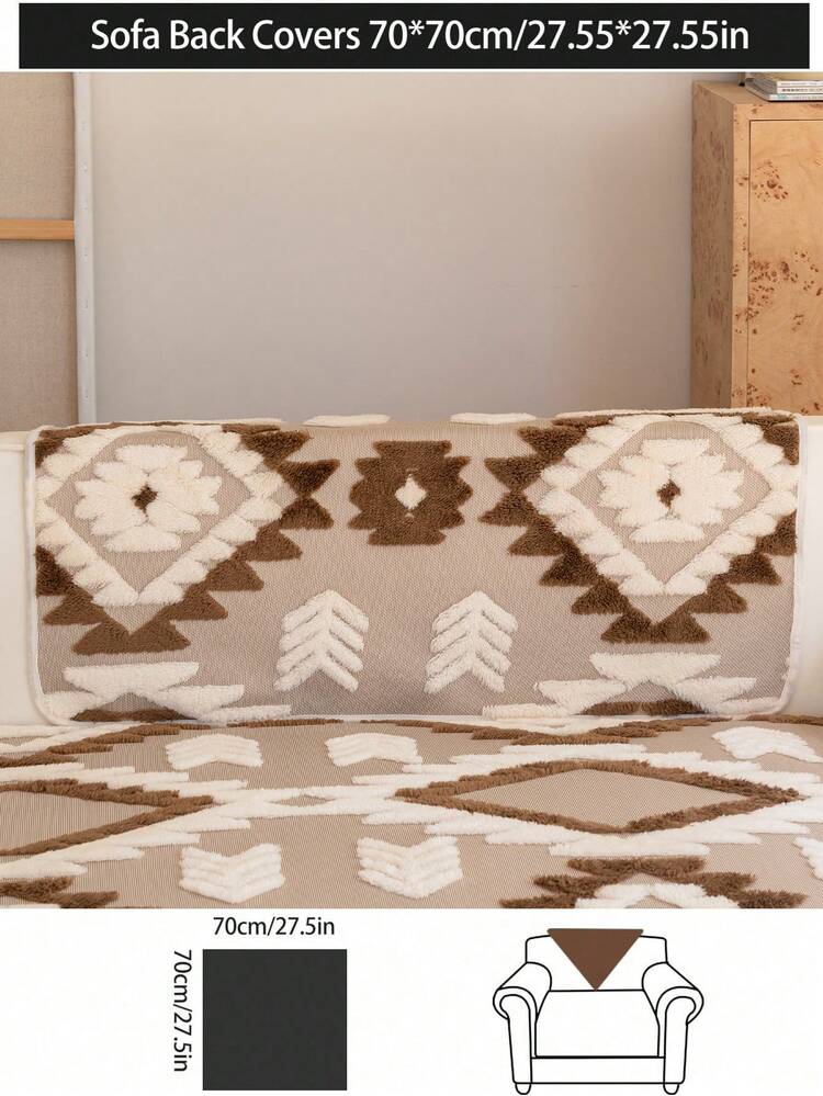 غطاء وسادة أريكة مبطن بطراز بوهيمي، غطاء أريكة بطراز ريفي دافئ اللون، مضاد للانزلاق والخدش، مناسب لجميع الفصول، يناسب أرائك ذات 1/2/3/4 مقاعد وأرائك قطاعية، مثالي لغرفة المعيشة/غرفة الطعام/غرفة النوم/غرفة الدراسة، ديكور خريفي، ديكور غرفة السكن الجامعي، عودة إلى المدرسة - بني - مشاهدة 14