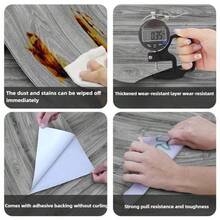 ucdfi 1 Roll Vinyl Flooring Thickened Wood Grain PVC Self-Adhesive Stickers Waterproof Floor Wall Decals For Indoor Home Decor Wall Paper Wallpaper Peel And Stick Waterproof And Wear-Resistant Stickers Wall Stickers Wall Decor Room Decor - Mocha Brown - View 6
