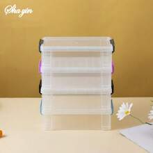 Square Transparent Storage Box Multifunctional Art Supplies Jewelry Organizer Dustproof Desktop Plastic Box For Home Organizatio