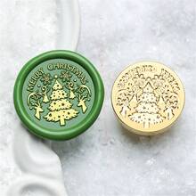 CYFUN DESIGN 1PC 3D Relief Christmas Tree Wax Seal Stamp Head, Christmas Sealing Wax Stamp, Gift Package Wax Seal, Christmas Gift Wax Seal Kit, Wax Sealing Stampfor Envelopes Christmas Cards Wedding Invitations For Christmas Gift Packing - Gold - View 26