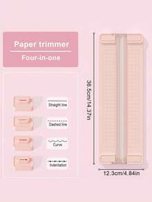 Taglierina multifunzionale 4 in 1 a colori macaron: taglio preciso diritto/curvo/perforato/con goffratura, scorrimento bilaterale con scala graduata, adatta per journaling, craft, organizzazione documenti, articoli di cartoleria best seller. Infonde il taglio della carta con praticità professionale e tocco artistico, crea uno spazio di lavoro efficiente e creativo. Design portatile a colori macaron adatto alle donne.