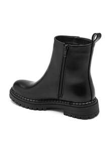 Boots Plates Confortables Pour Femme – Style Chic And Semelle Crantée - Black - View 5