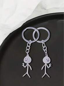 1 par de llaveros personalizados para parejas, se puede personalizar con la inicial, adecuado para el Día de San Valentín, novia, estudiantes, se puede colgar en llaves, bolsos o usar como decoración