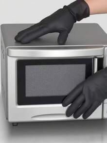 4/50/100 paquets de gants jetables en nitrile noirs pour la peinture, l'artisanat, le nettoyage et la manipulation des aliments, les soins de beauté et des ongles - Produits d'entretien ménager essentiels (sans boîte)