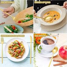 Juego de Cubiertos de Acero Inoxidable de 24 Piezas para Cena - Oro negro - Ver 8