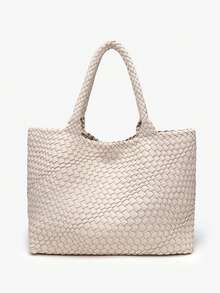 手工编织单肩腋下包女2025新款时尚百搭大容量托特包母子包