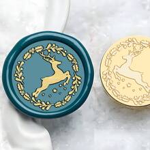 CYFUN DESIGN 1PC Merry Christmas Wax Seal Stamp Head Sealing Wax Stamp Head 25mm Vintage Replacement For Envelopes Christmas Cards Wedding Invitations For Christmas Gift Packing - Gold - View 5