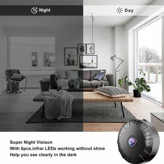 OURLIFE 1080P 高清 Wifi 迷你监控摄像头，W14，智能家居安全无线安全摄像头 300mAh，适用于宠物，运动检测，夜视，手机应用程序，手机遥控，拍照，循环录像，高清夜视，360 度旋转支架，TYPE-C 接口，黑色摄像头