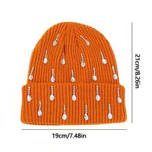 Knit Rhinestone Embellished Hat For Women, Winter Warm Beanies Cap For Outdoor Shopping, Dating, Ski - Màu tím - Xem 7