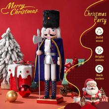 38cm Nutcracker 1PC Soldier Puppet Wooden Nutcracker Statue Craft Doll Christmas Living Room Office Desktop Holiday Gift - Multicolor - View 8