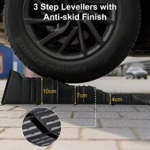 Capacity Kerb Ramp – 2.5 Ton 3-Step Ramps For Motorhome, Campervan & Trailer Levelling - 黑色 - 查看 2