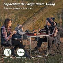 Sillas Plegables Camping para Adultos y Niños,Silla Plegable Portatil para Exterior/Interior,Taburete Ligera,Silla para Acampar de Pesca para Excursión,Picnic,Playa - Negro - Ver 6