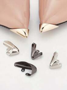 Metal Shoes Pointed Protector Metal Shoe Toe Protectors Triangle High Heel Toe Caps Pump Toe Head Cap Cover For Shoes Protection Repair Accessories Craft Supplies Stickers Handmade Kit - 彩色 - 查看 3