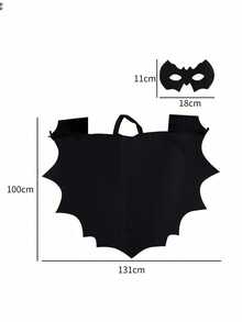 2pcs/Set Halloween Bat Costume Set - Polyester Bat Wing Cape, Black Eye Mask And Hair Clip. Perfect For Cosplay, Fans, Carnivals, Birthdays And Ladies' Parties.