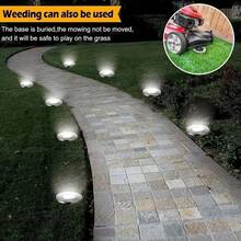 4 piezas Luces solares para senderos, iluminación paisajística exterior, luces solares de 8 LED para el suelo, luces solares de disco, iluminación para senderos, caminos, jardines y patios de la entrada
