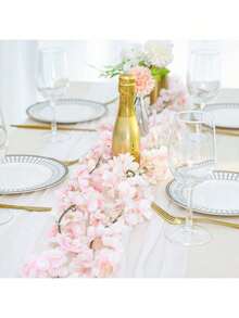 1/2/3pcs 70.87in Artificial Flowers Cherry Blossom Vine Garland Plant Artificial Ivy Garland, Fake Plants, Flower Bouquet, For Wedding Decorations, Fall Decorations For Home, Home Decor, Table Decoration, Pink Decor, Room Decor, Balcony Decor