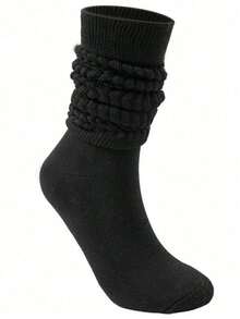 1/4 زوج جوارب كاجوال، جوارب متوسطة الطول ناعمة للجنسين، جوارب ضاغطة بلون واحد، جوارب دافئة وقابلة للتنفس للخريف/الشتاء، مناسبة كهدايا لعيد الهالوين والكريسماس