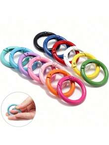 5 sztuk/partia 10 kolorów metalowy pierścień sprężynowy zapięcie otwierane okrągły karabińczyk brelok klipsy hak pies łańcuch DIY do tworzenia biżuterii klamra złącze