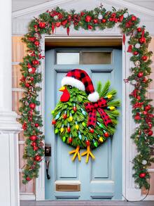 Decorazione natalizia per porta a forma di pulcino - Decorazione festiva versatile in poliestere, perfetta per porta d'ingresso e parete, senza batterie necessarie, 180 x 90 cm, decorazione natalizia