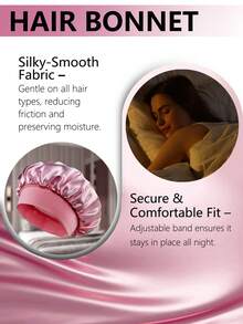 Cuffia da notte in raso elastica e regolabile | Cuffia da notte in seta per proteggere i capelli ricci, morbida fascia