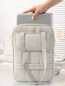 可爱蓬松绗缝笔记本电脑包，马卡龙色带手柄单肩平板电脑包，柔软保护性笔记本保护套，防震平板电脑包，兼容 MacBook / iPad 教室笔记本电脑包，教室包，教师收纳包，教室整理包 - 彩色 - 查看 3