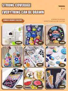 1 Caja negra de barril Pluma marcadora acrílica mejorada y ampliada, Juego de 48 colores de plumas marcadoras, Pluma de acuarela de gran capacidad, Pincel especial para pintura artística, Lavable, Pluma de acuarela para pintura y garabateo, Adecuada para creación artística, pintura y coloración.