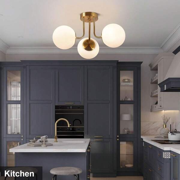 1 pezzo Lampada da soffitto moderna e minimalista in stile nordico, cablata, adatta per camera da letto, soggiorno, sala da pranzo, ufficio, lampadine non incluse